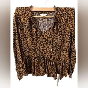 New - Time and Tru Leopard Print Blouse